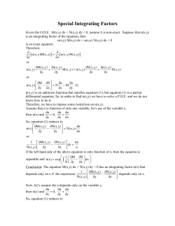 Special Integrating Factors