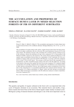 the accumulation and properties of surface humus layer in mixed