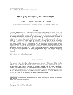 Quantifying heterogeneity in a meta-analysis