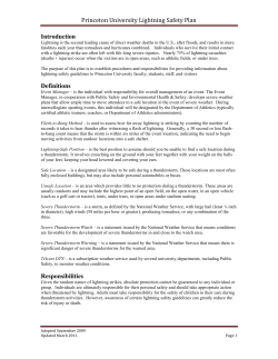 Princeton University Lightning Safety Plan