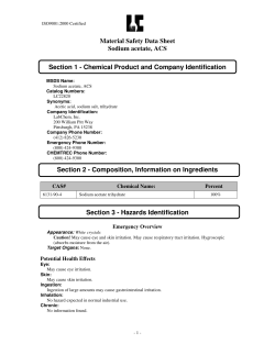 Material Safety Data Sheet Sodium acetate, ACS Section 1
