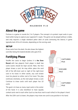 About the game Fortifying Phase
