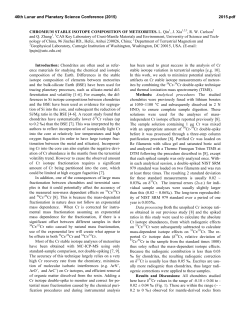 CHROMIUM STABLE ISOTOPE COMPOSITION OF METEORITES. L