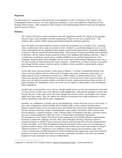 Plagiarism Statement - Valdosta State University