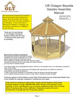 12ft Octagon Bayside Gazebo Assembly Manual