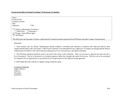 LSSP Evaluation Tool - Texas Association of School Psychologists