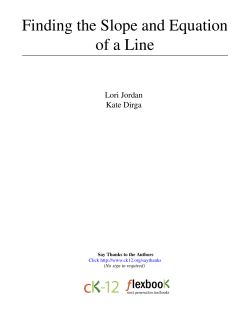 Finding the Slope and Equation of a Line