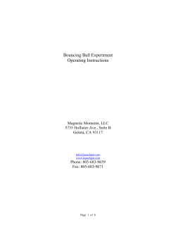 Bouncing Ball Experiment Operating Instructions