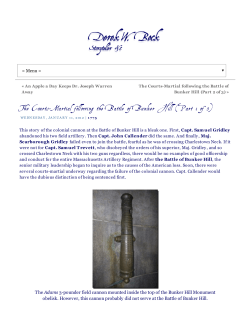 The Courts-Martial following the Battle of Bunker Hill (Part 1 of 3)