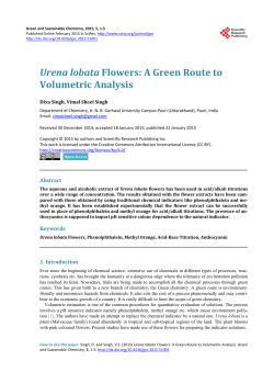 Urena lobata Flowers - Scientific Research Publishing