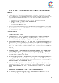 1 OFCOM`S APPROACH TO BBC REGULATION &ndash; COMPETITION