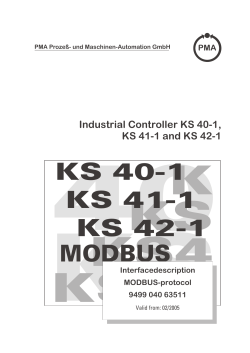 KS 40-1 KS 41-1 KS 42-1 - West Control Solutions