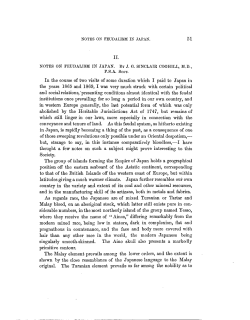 NOTES ON FEUDALISM IN JAPAN. BY JG SINCLAIR COGHILL, MD