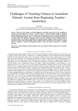 Challenges of Teaching Chinese in Australian Schools: Lesson from