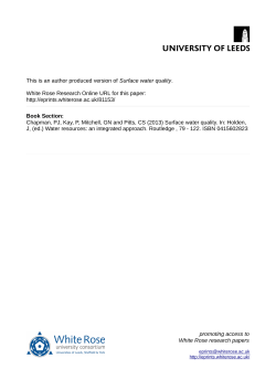 Surface water quality - White Rose Research Online