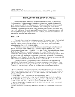 THEOLOGY OF THE BOOK OF JOSHUA