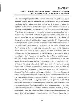 CHAPTER VI DEVELOPMENT OF SIKH PANTH: CONSTRUCTION