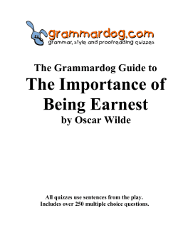 THE IMPORTANCE OF BEING EARNEST by Oscar Wilde