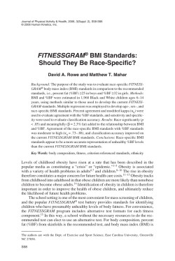 FITNESSGRAM&reg; ESSGRAM BMI Standards
