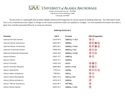 for various classes of oxidizing chemicals. The
