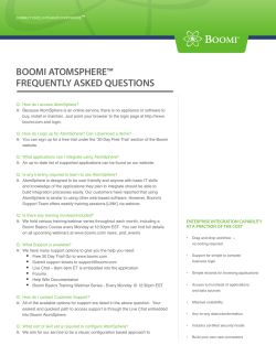 BOOMI ATOMSPHERE&trade; FREQUENTLY ASKED QUESTIONS