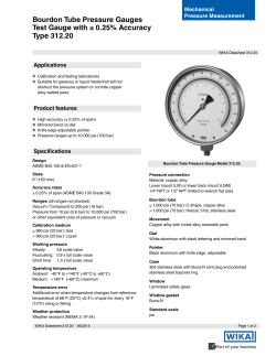 Bourdon Tube Pressure Gauges Test gauge with 0.25% Accuracy