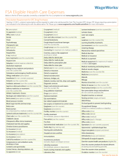 FSA Eligible Health Care Expenses