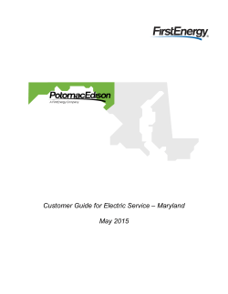 Customer Guide for Electric Service-Ohio