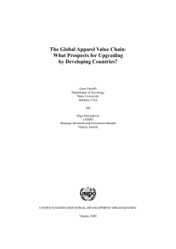 The Global Apparel Value Chain: What Prospects for Upgrading by