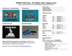 PCMS T-Shirt Sale - $5 T-Shirts while supplies last!