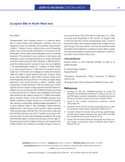 Scorpion Bite in North West Iran