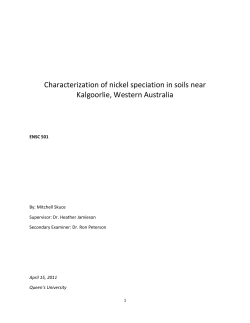 Characterization of nickel speciation in soils near Kalgoorlie