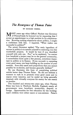 The Resurgence of Thomas Paine