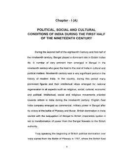 Chapter - I (A) POLITICAL, SOCIAL AND CULTURAL