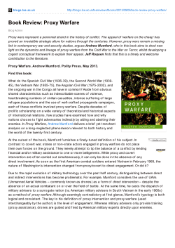 Book Review: Proxy Warfare