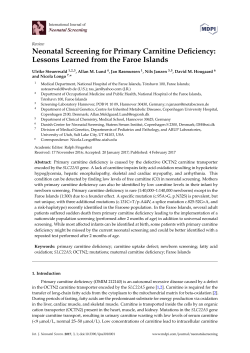 Neonatal Screening for Primary Carnitine Deficiency: Lessons