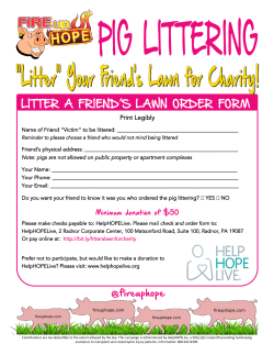 LITTER A FRIEND`S LAWN ORDER FORM