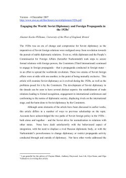 Soviet Diplomacy and Foreign