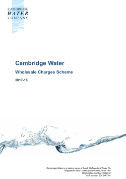 Cambridge Water Wholesale Charges 2017/2018