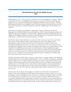 Olaudah Equiano Recalls the Middle Passage