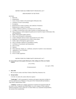 MOTOR VEHICLES (THIRD PARTY INSURANCE) ACT
