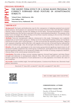 abstract - International Journal of Physiotherapy