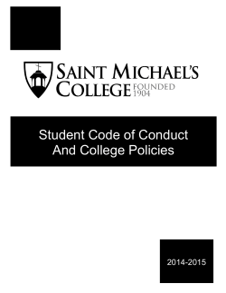 2014-2015 Student Handbook and Code of Conduct