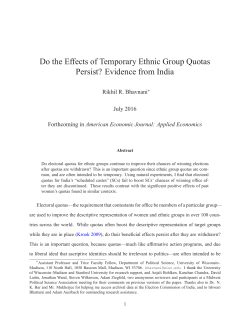 Do the Effects of Temporary Ethnic Group Quotas Persist