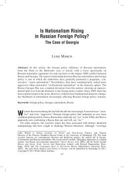 Is Nationalism Rising in Russian Foreign Policy?