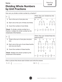 Dividing Whole Numbers by Unit Fractions