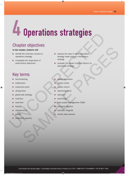 Operations strategies - Cambridge University Press