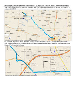 Directions to FW Concordia High School (approx. 55 miles from