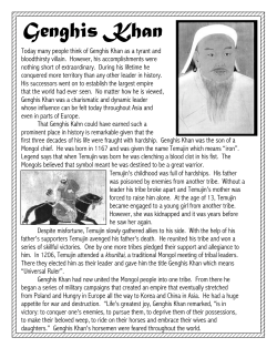 Genghis Khan - Wyoming City Schools