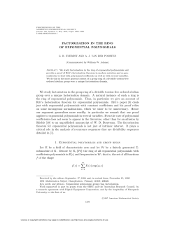 FACTORISATION IN THE RING OF EXPONENTIAL POLYNOMIALS